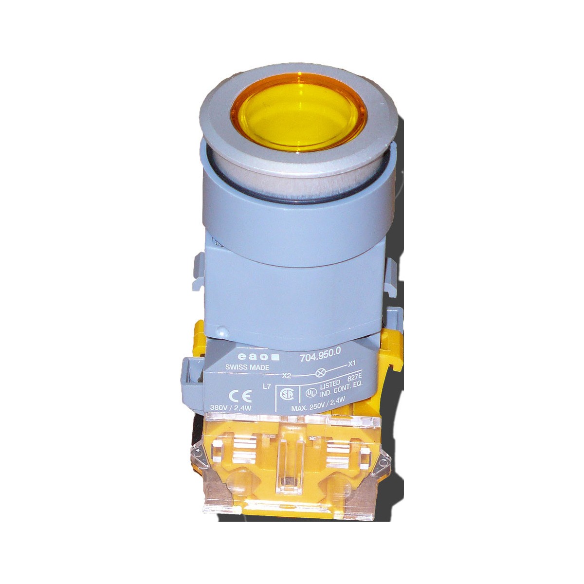 copy of Button / switch with light. shape: round / color: yellow (complete)